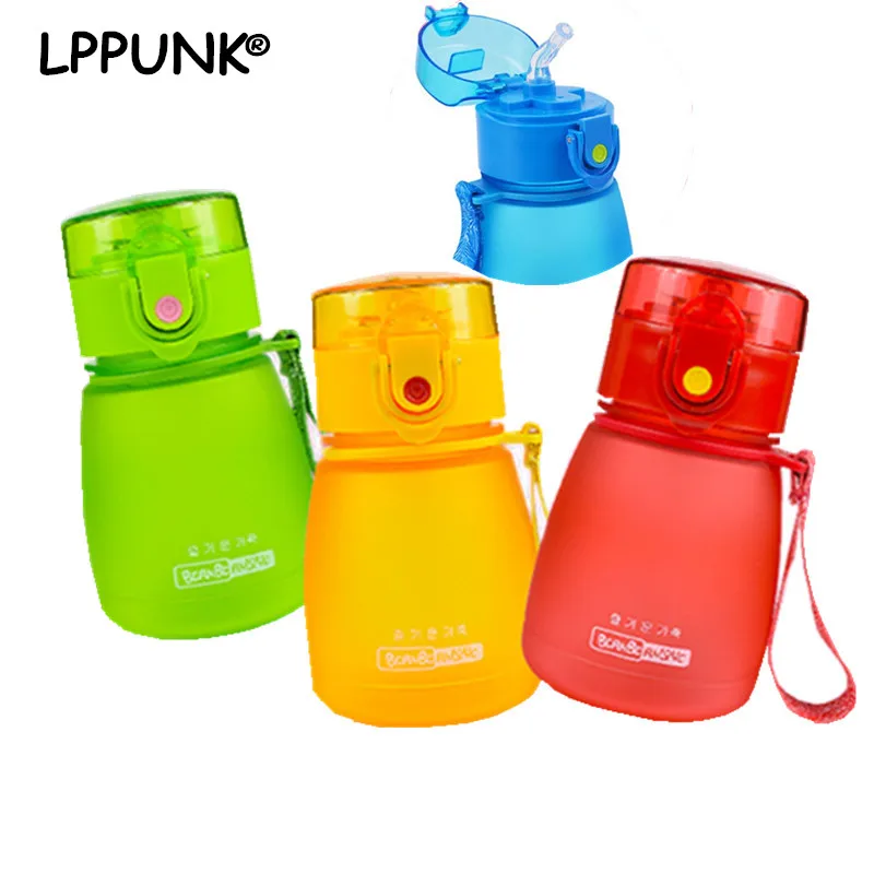 

Hot sale 300ml bpa-free plastic straw kettle Children FROSTED kettle my water BABY's stuff portable bottle with rope