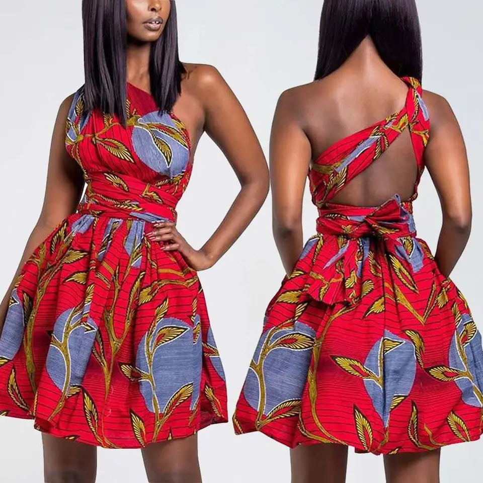 african print short dress styles