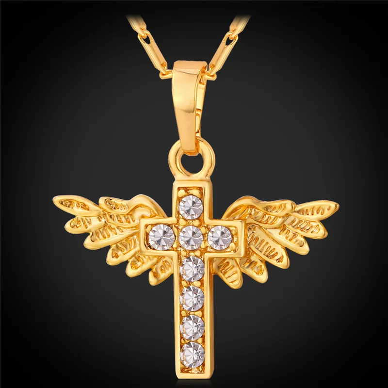 Buy Angel Wing Cross Necklaces Trendy Gold/Silver Color Women Accesory