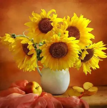 

5D Diamond Painting Flowers Diamond Embroidery Full Square Drill DIY Beaded Embroidery Cross Stitch Sunflower Diamonds Mosaic