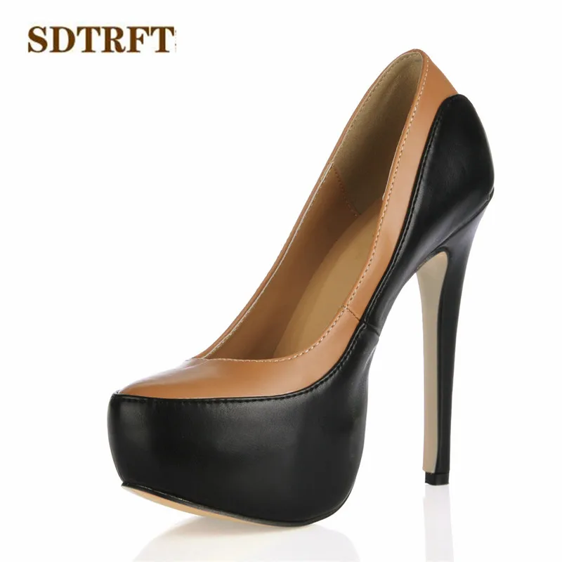 

SDTRFT Stilettos zapatos 14cm Thin heels ladies Crossdresser shoes woman Wedding Platforms pumps sapato feminino Drop shipping