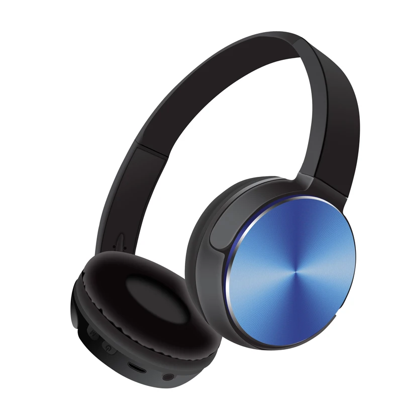 blue Bluetooth беспроводные большие наушники, вращающиеся активные шумоподавления, стерео гарнитура, радио бас для iPhone X XS - Цвет: blue
