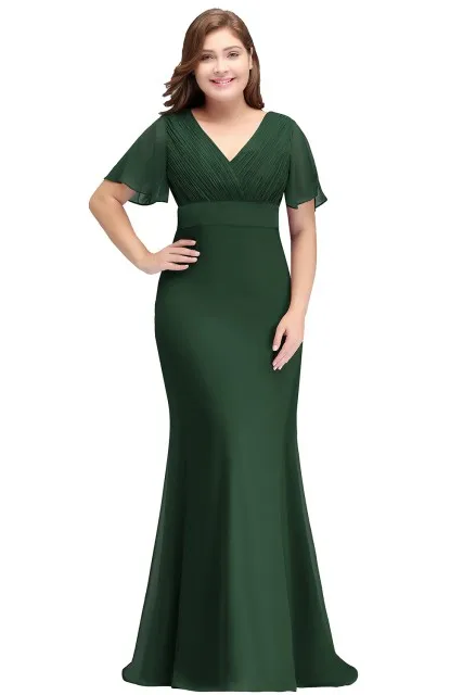 В течение 24 часов vestido de festa шифоновое Бордовое платье подружки невесты размера плюс женское длинное вечернее платье платья подружки невесты - Цвет: Green