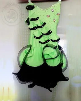 

New style Latin dance costume sexy senior spandex diamond latin dance dress for women latin dance competition dresses S-4XL