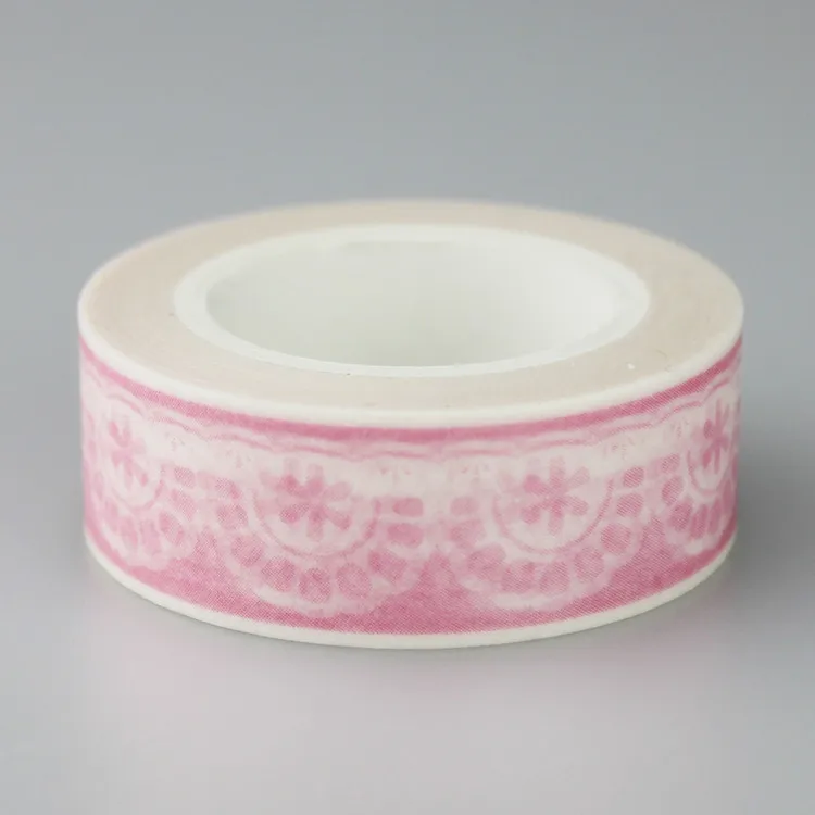 

1.5cm Cute pink lace Adhesive Tape for Scrapbooking DIY Craft Sticky Deco Masking Japanese Paper Washi Tape