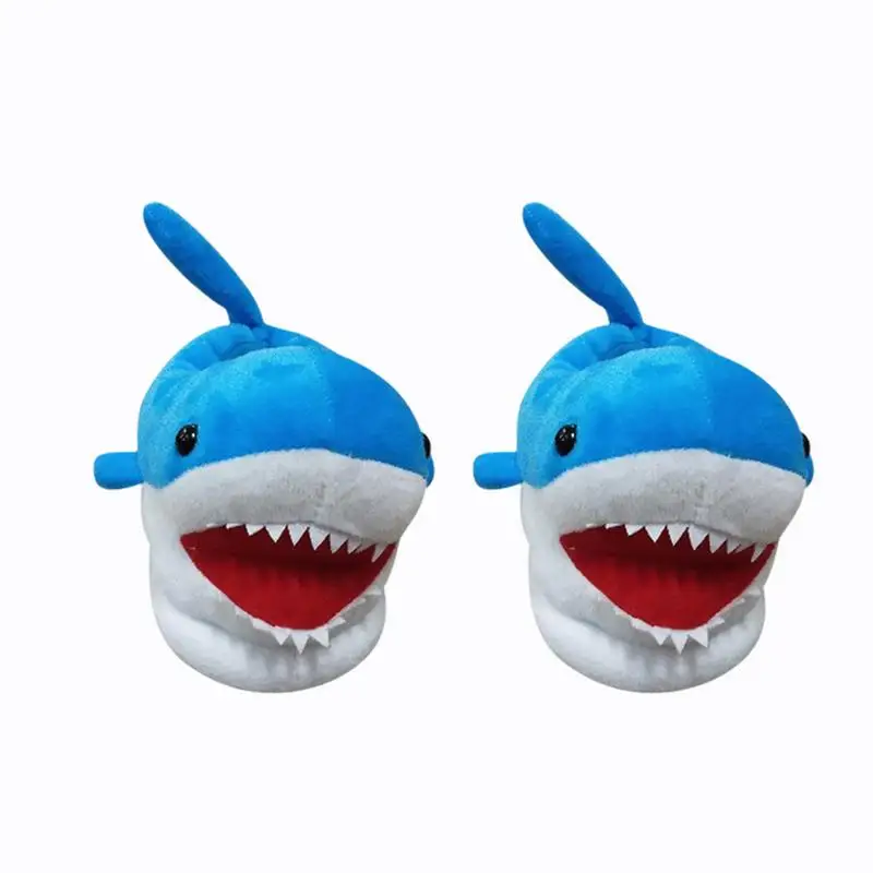 Детские хлопковые тапочки в форме акулы - Цвет: Синий