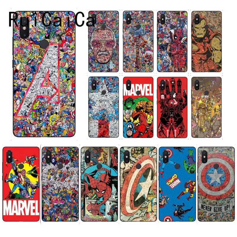 Чехол для телефона RuiCaiCa Marvel Avengers Heros Comics Xiaomi Mi 6 Mix2 Mix2S Note3 8 8lite Redmi 5 note5 Note4 4X |