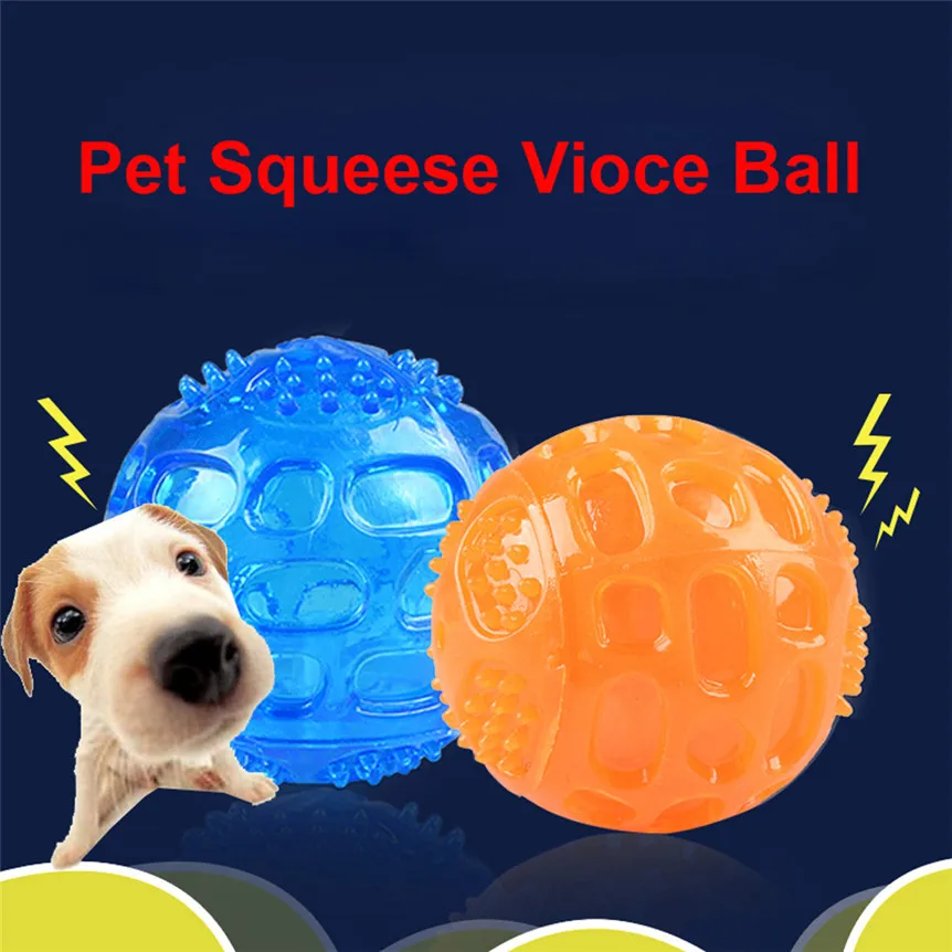 Pet Squeese Vioce Ball Biting Chewing Sounding Toys For Pet Dogs Cats
