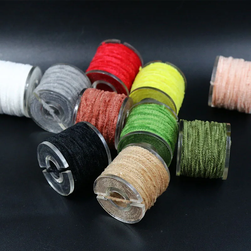 10 optional Colors spooled Rayon Chenille Yarn 2mm micro fly tying fluffy yarn streamer/nymph thorax collar fly tying materials