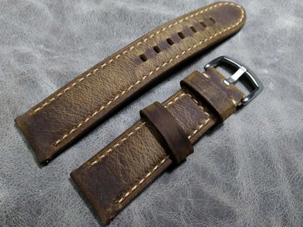 20 21 22mm high quality Universal Genuine Leather Hand Stitching