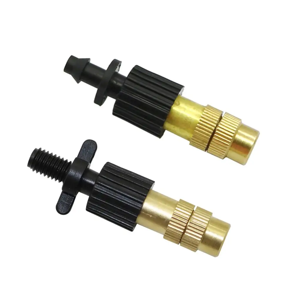 

10Pcs 6mm Copper Atomization Mist Nozzles 6mm Thread 6mm to 4/7mm Interface Barbed Connector Garden Irrigation System Sprinklers