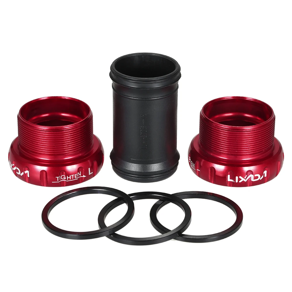 Lixada MTB Mountain Bike Bicycle Cycling Thread Type Bottom Bracket Aluminum Alloy 68mm/73mm BB Crank Set Bearing Axis Parts