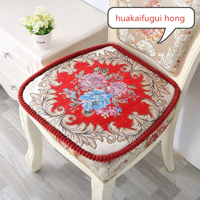 Цветочная подушка для обеденного стула для декора кухни противоскользящая домашняя подушка для сиденья Европейская Almofada для стула коврик для декоративных подушек - Цвет: huakaifugui hong