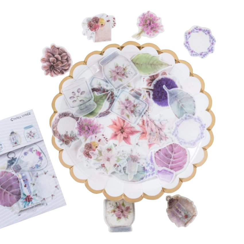 

40pcs/pack Kawaii Flowers Blossom Plants Flowers Paper Sticker Pack DIY Diary Scrapbooking Sticker Self-adhesive Sticker
