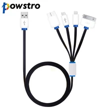 Powstro 4 в 1 micro usb быстрая зарядка кабель 8/30 pin для iphone 4s/5/5s/6/6s/7/7 s плюс/ipad samsung note 3