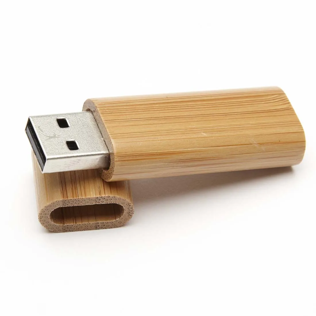 Цилиндрический USB флэш-накопитель 8GB деревянный