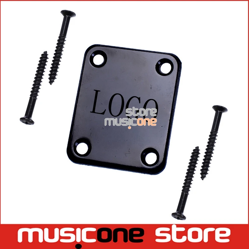 Black Electric Bass guitar Neck plate Logo guitar Neck