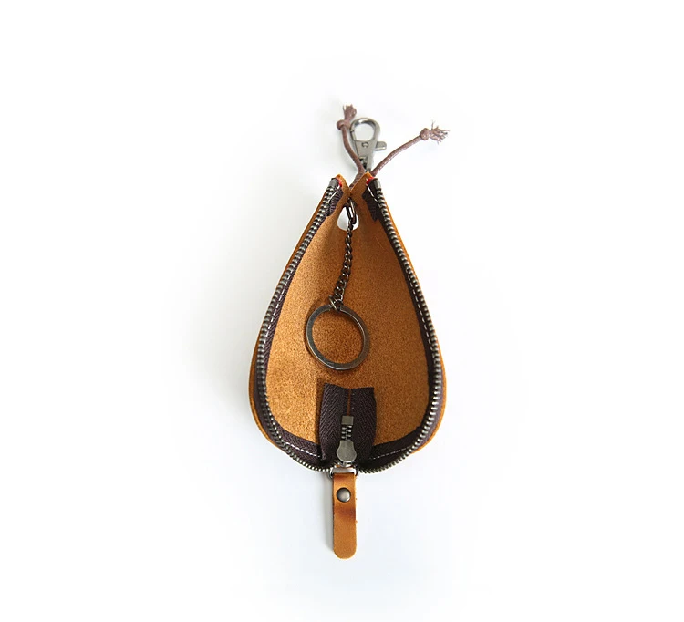 SIMLINE, винтажный держатель для ключей ручной работы из натуральной кожи, мужской кошелек Crazy Horse на молнии, чехол для ключей от автомобиля, органайзер, ключница, сумка