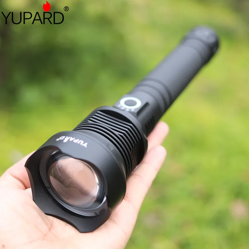 YUPARD zoom usb зарядный фонарь, мощный светодиодный фонарь 18650 или 26650 XLamp xhp70 охотничья аккумуляторная батарея, мощный фонарь