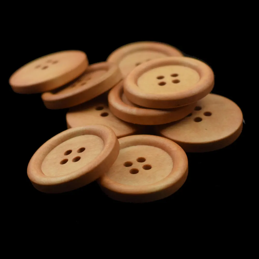 50 шт 25 мм круглая форма натуральный Цвет декоративные пуговицы для шитья Деревянный Скрапбукинг пуговицы