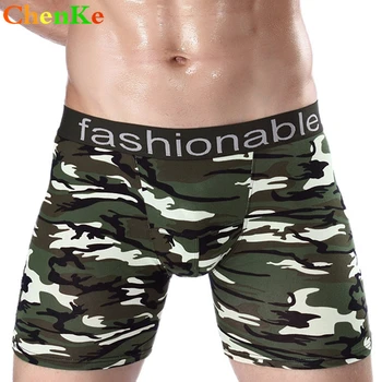 

ChenKe Men's Boxers Lengthening Camouflage Cotton Boxer Shorts Swiming Underwear Shorts Mid-Waist comfortable Breathable