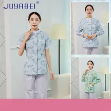 Печать медсестры униформа с короткими рукавами салон красоты Рабочая одежда стоматологическая клиника Хирургическая больница скрабы медицинская Униформа Женщины
