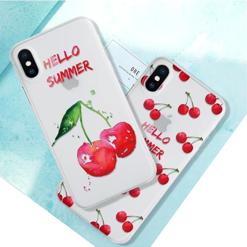 

Pineapple TPU Case Luxury For iPhone X XS Max Cases For Coque iPhone 6 6S Plus 5 5S SE Cherry Back Cover For iPhone 7 8 Plus XR