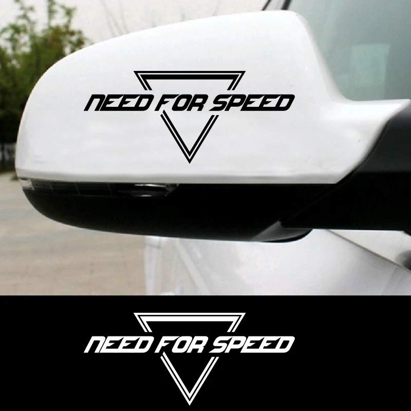 

2pcs NEED FOR SPEED Inverted Triangle Rear View Mirror Car Sticker Modification Car Styling Scratches Decoration Door Fashion Graphic Guitar Car Stickers