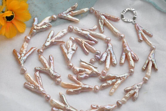 Jewelr 005482 Лаванда барокко курица носком Круглый пресной воды Жемчужное ожерелье