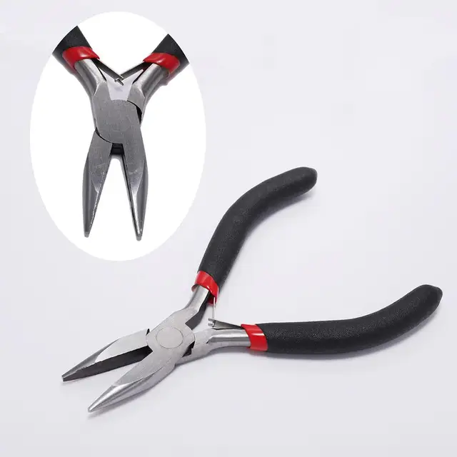 Ferronickel Carbon-Hardened Steel Round Nose End Cutting Jewelry Pliers Tools DIY Equipment Pliers Fit Handcraft Beadwork Repair Long Nose pliers