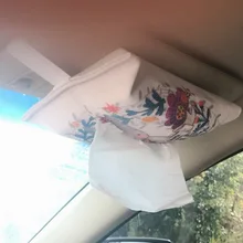 Хлопковая льняная бумажная сумка для полотенец семейный автомобиль коробка для салфеток Простой автомобильный подстаканник набор автомобильная подвесная коробка из ткани