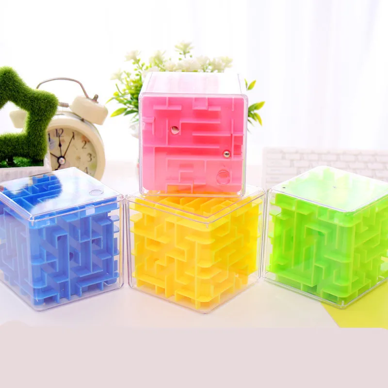 4 цвета лабиринт Magic Cube Puzzle 3D мини Скорость качения шариковые игрушки