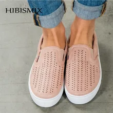 HIBISMIX/женские лоферы; коллекция года; сезон лето; женская обувь на плоской подошве из флока; повседневные водонепроницаемые Мокасины без застежки с круглым носком размера плюс; мокасины; 1103