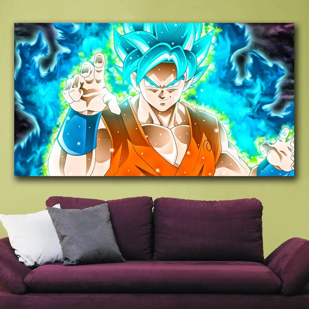 HD Anime Wall Art Canvas Dragon Ball Super Goku Poster Print Hot Anime Wall Art Painting Art ...