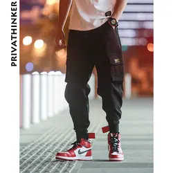 Privathinker брюки карго для мужчин 2018 s Уличная Joogers брюки для девочек черный Sweatpant мужской хип хоп осень карманы мотобрюки комбинезоны