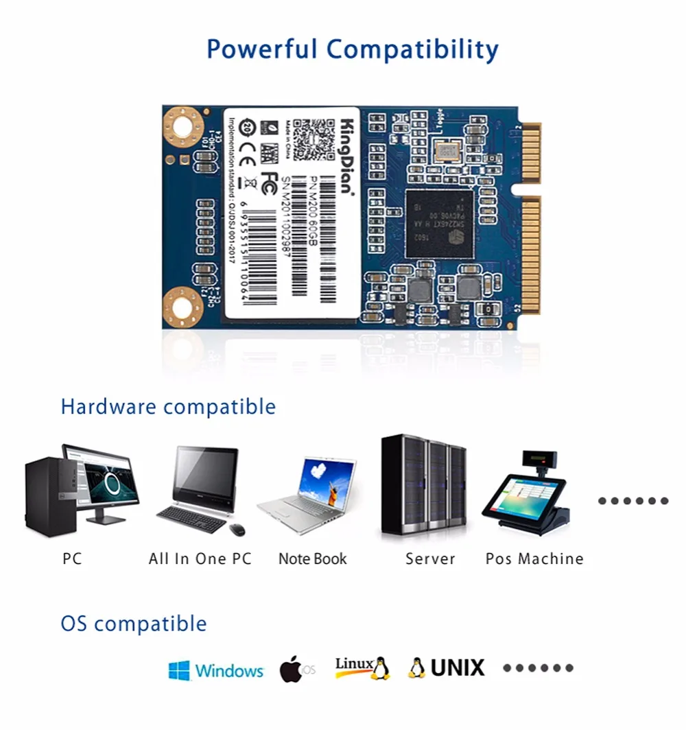 M200-60GB) Kingdian бренд Прямая с фабрики Горячая Лучшая цена мини SATA SSD жесткий диск mSATA 60GB SSD 64G