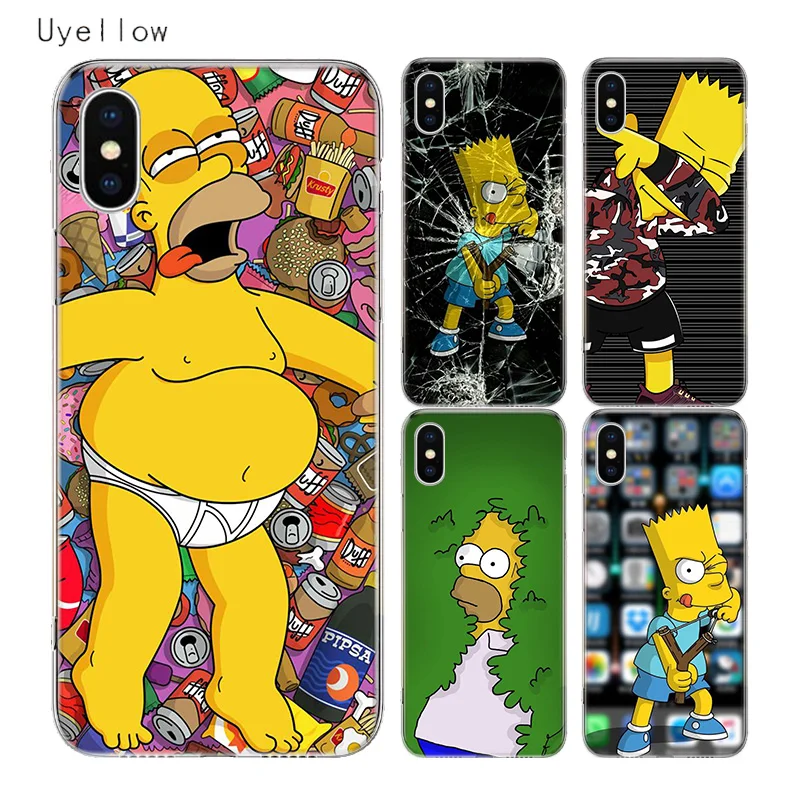 

Uyellow Homer J.Simpson Cover For Iphone 5 6 6S 7 8 9 10 Plus Trend Silicone Soft TPU Phone Case For Apple X XR XS MAX Coque