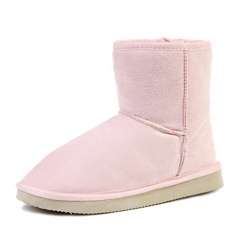 Новинка; теплые зимние женские ботинки; замшевые кожаные ботильоны; женская теплая обувь с хлопковой подкладкой; катание на сноуборде и лыжах; кроссовки - Цвет: pink