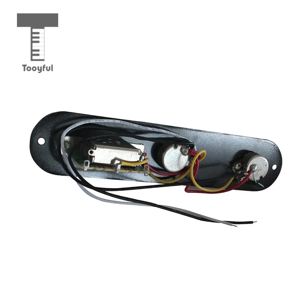 Tooyful Loaded 3 Way Switch Wired Control Plate For Completely Wired Telecaster Guitar Accessories Black