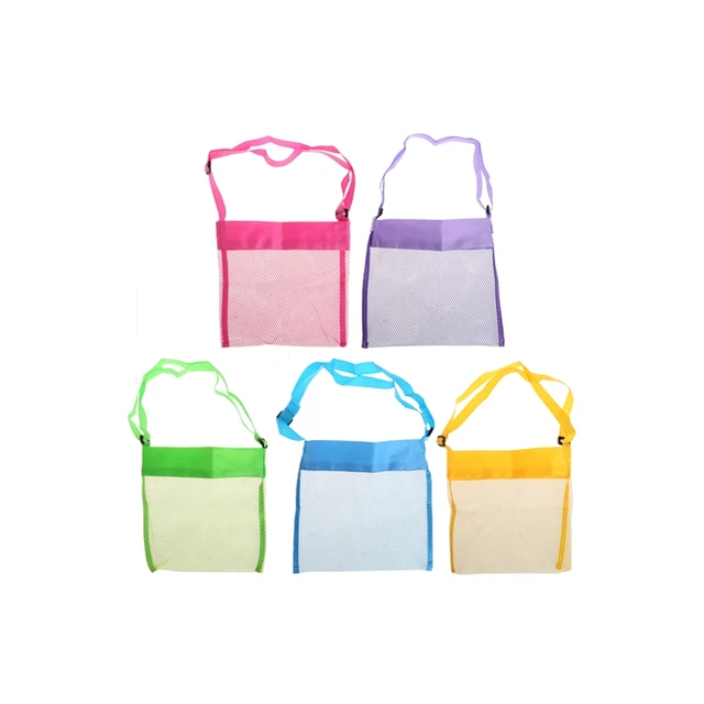 Portable Kids Sand Away Mesh Beach Bag Shell Collection Carrying Toys Storage