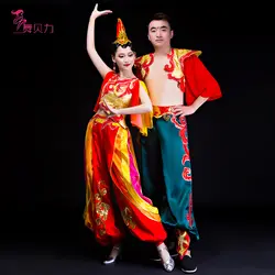 Национальный Ветер Yangko Одежда для взрослых обувь для мужчин и женщин открытия дракон и Лев Танцы современный Танцевальный костюм барабан