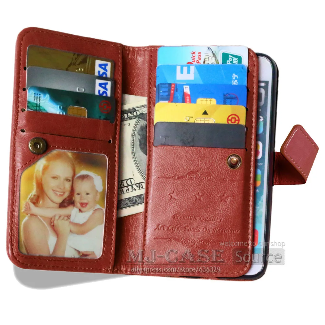 4,7 дюймовый Магнитный кожаный чехол для телефона чехол для iPhone 6 6s многофункциональный кошелек флип-чехол с 9 слотами для карт и фоторамкой
