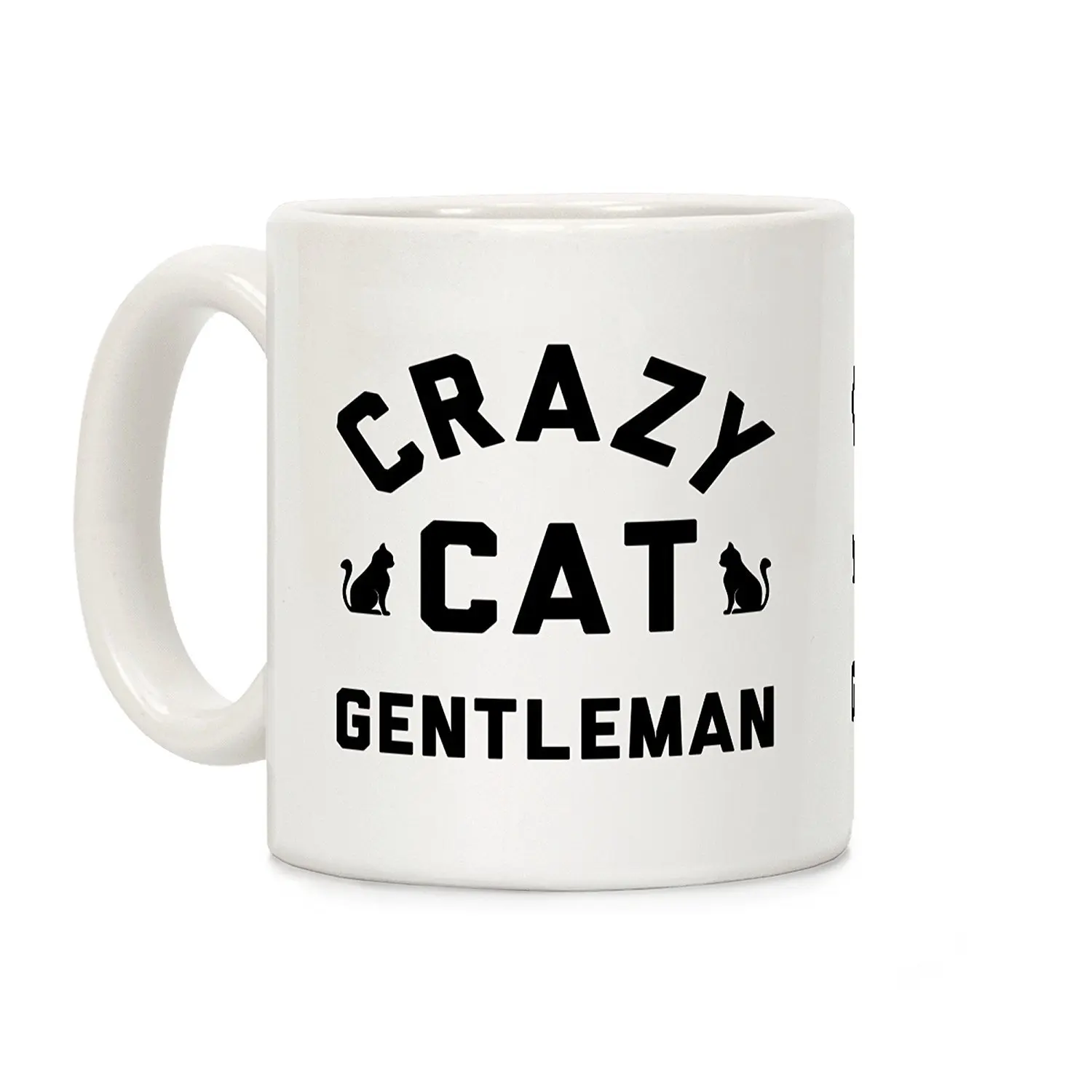 Керамическая кофейная кружка Crazy Cat для джентльмена белая 11 унций|Кружки| |