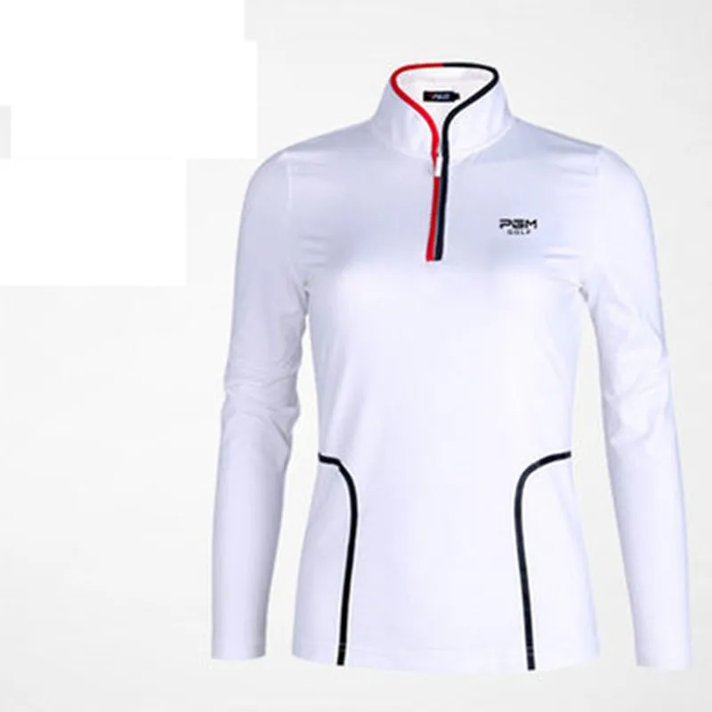 Camisetas موهير 2018 الربيع جديد ملابس الغولف Pgm الرياضية طوق طويلة الأكمام تي شيرت ثلاثي الأبعاد قطع لإظهار الجسم