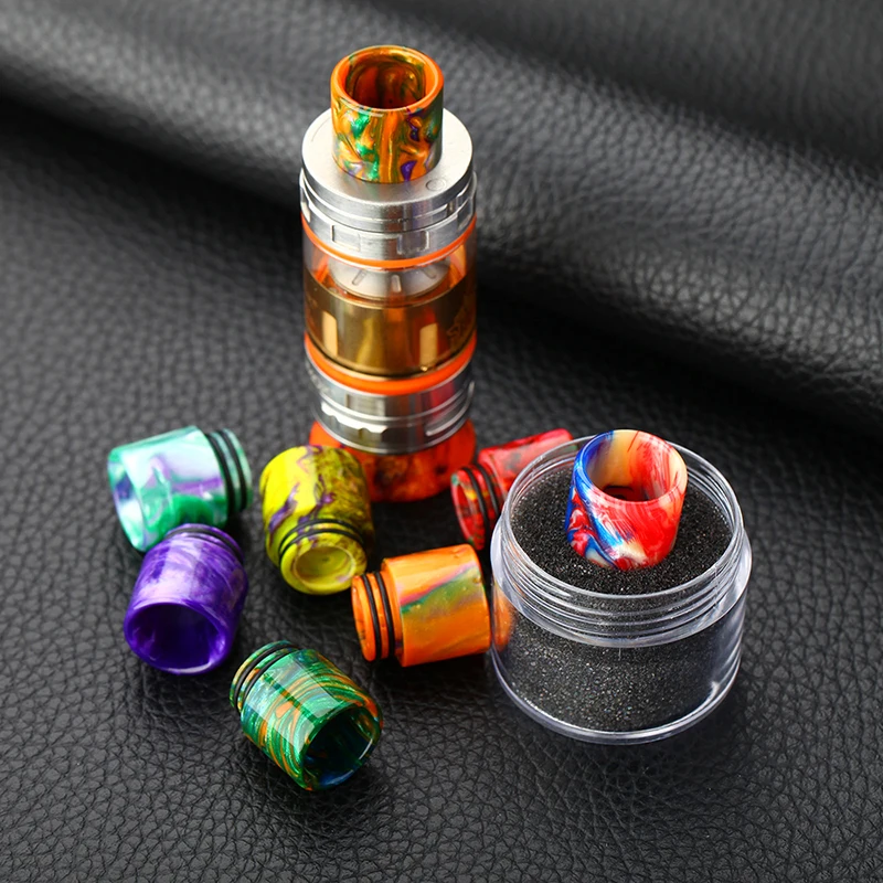 

XFKM 2pc 810 Epoxy resin drip tips smoke mouthpiece wide bore dual O rings for V8 Tornado Griffinn 25 RTA electronic cigarette