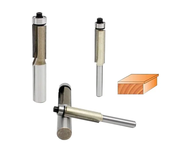 10PCS/LOT Premium Dual Edges Straight Flush Trim Router Bit Bearing