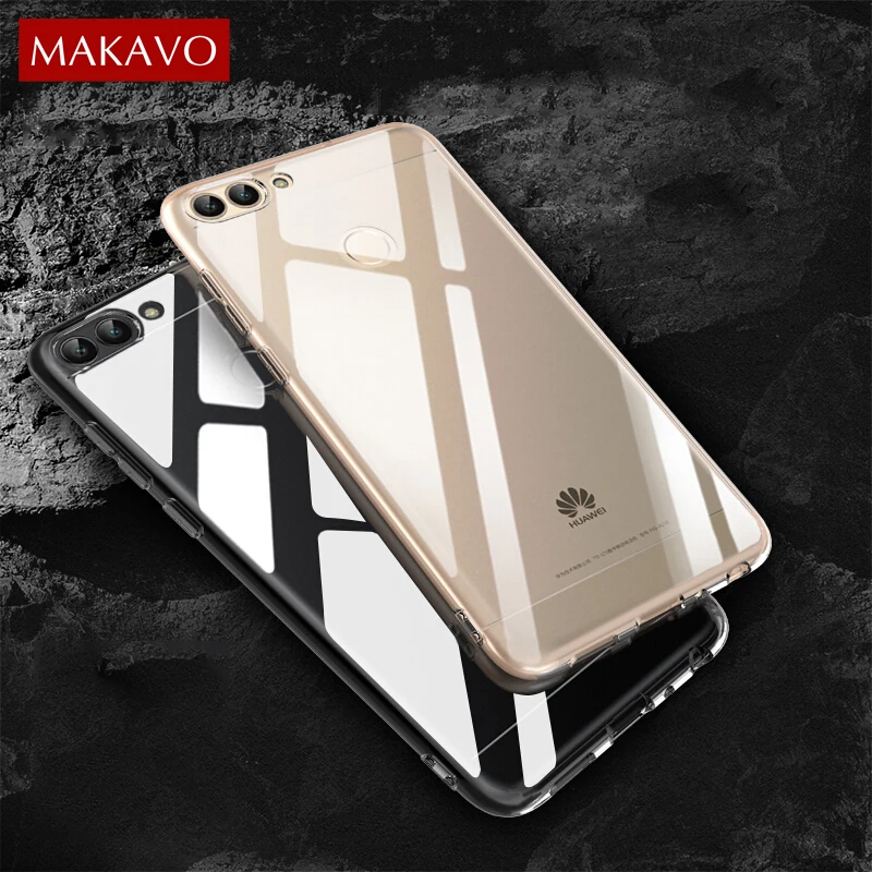 MAKAVO для Huawei P умный чехол Премиум ТПУ тонкий прозрачный силиконовый мягкий Smart Plus