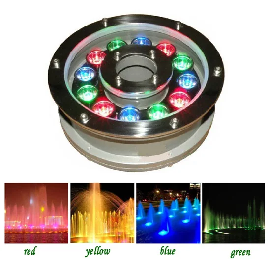 

10pcs/lot High Power LED Underwater light 9W 12W IP68 White RGB Swim Pool fountain light DC 12V Night Pond Decoration lamp