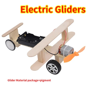 

DIY Science Technology Small Inventions Scientific Experiments Pigment Electric Car Airplane Taxiing Glider Wind Air Power Toys