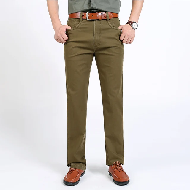 New 2017 Autumn business men casual brand straight khaki pants high